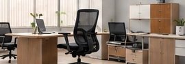 Office tables, chairs and institutional furniture